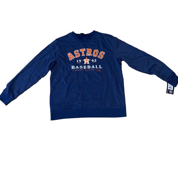 Majestic Houston Astros MLB Baseball Pullover Sweatshirt Shirt XL Navy orange - Picture 2 of 4